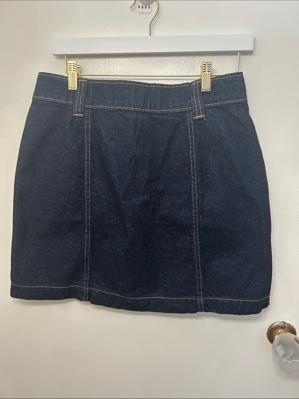 Dickies Navy Blue Button-Front Denim Mini Skirt - Picture 2 of 2